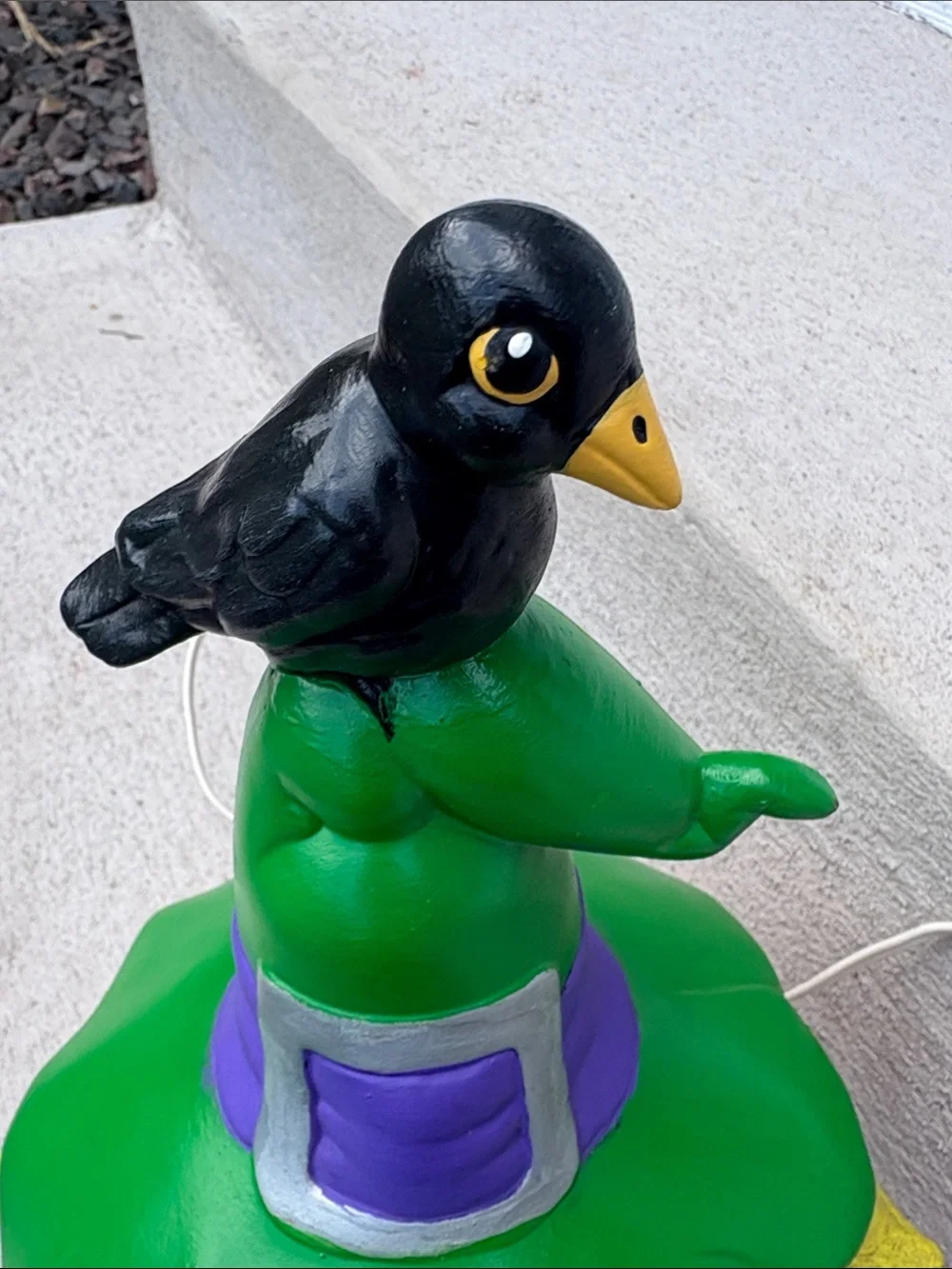 VTG light up Pumpkin Lantern with Black Crow